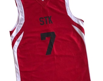 Men Vintage Reversible Double Side Basketball Jersey Red White Breathable Tank Top Singlet Sleeveless Authentic Polyester Athletic Apparel