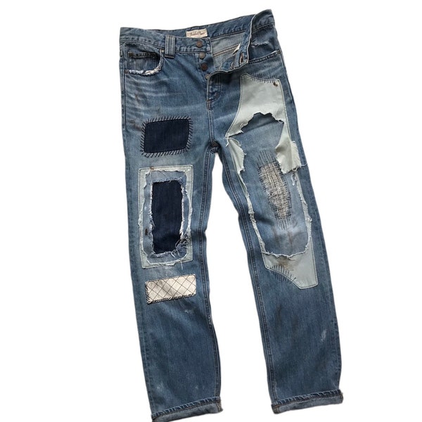 Patchwork Jeans - Etsy