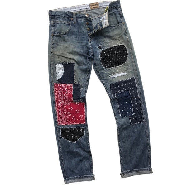 Patchwork Jeans - Etsy