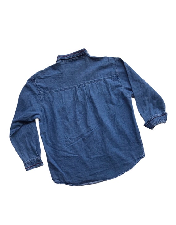Rare Men’s Wear Vintage 80s Blue Denim Shirt Jack… - image 2