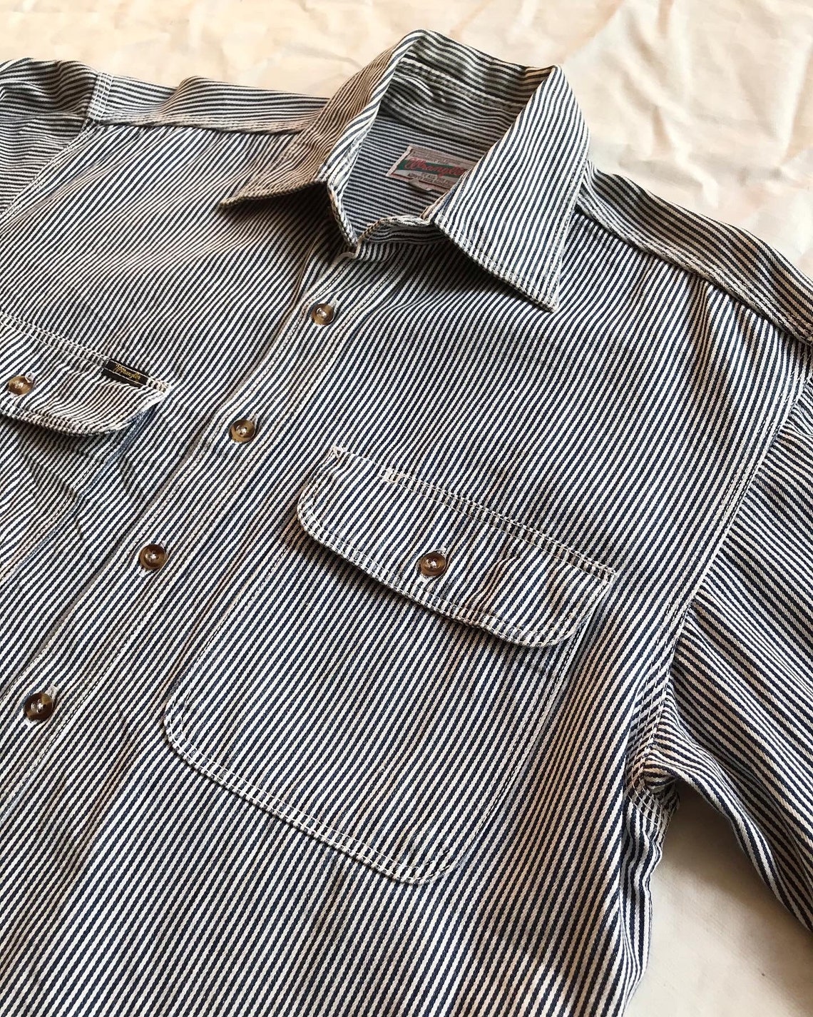 Rare Authentic Vintage Pinstripes Jeans Tops White & Blue Etsy