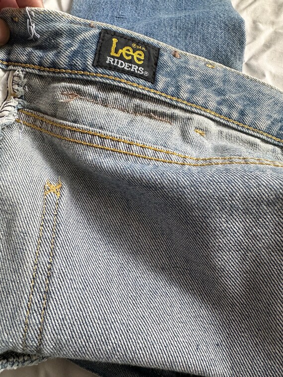 Rare Unique Vintage Indigo LEE Jean Reworked Streetwear Ripped
