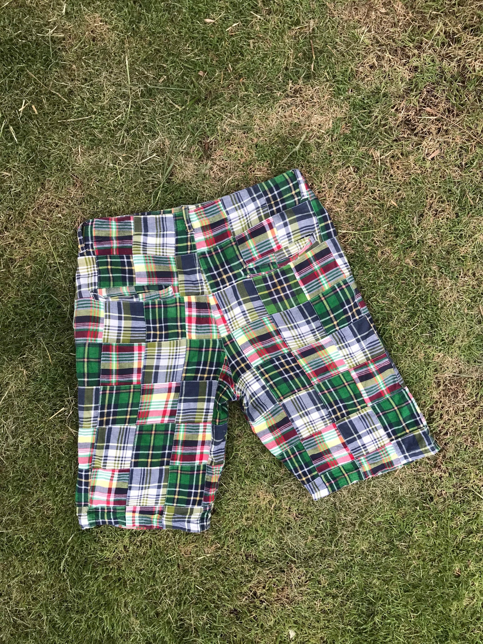 Pink Teal Plaid Tartan Men's Shorts