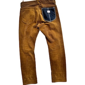 Sällsynta vintage mässingsmanchesterbyxor denimlappade Arnold Palmer-byxor klassisk stil autentisk streetwear urban höstmode retro unik W34