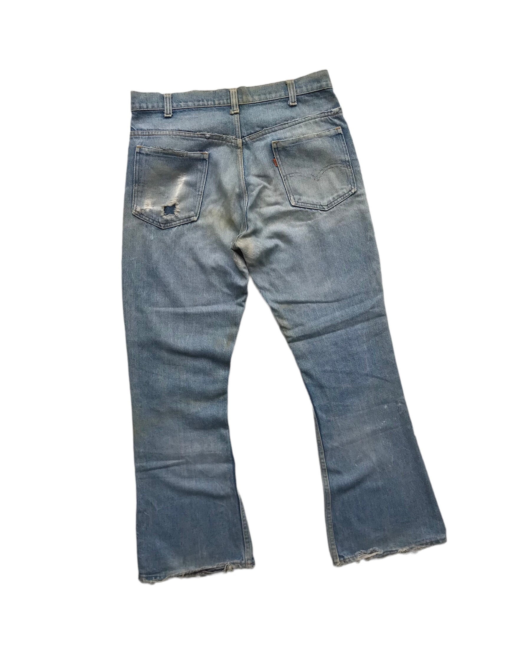 Rare Unique Vintage Patchwork Jeans Bootcut Orange Tab Reworked Remake ...