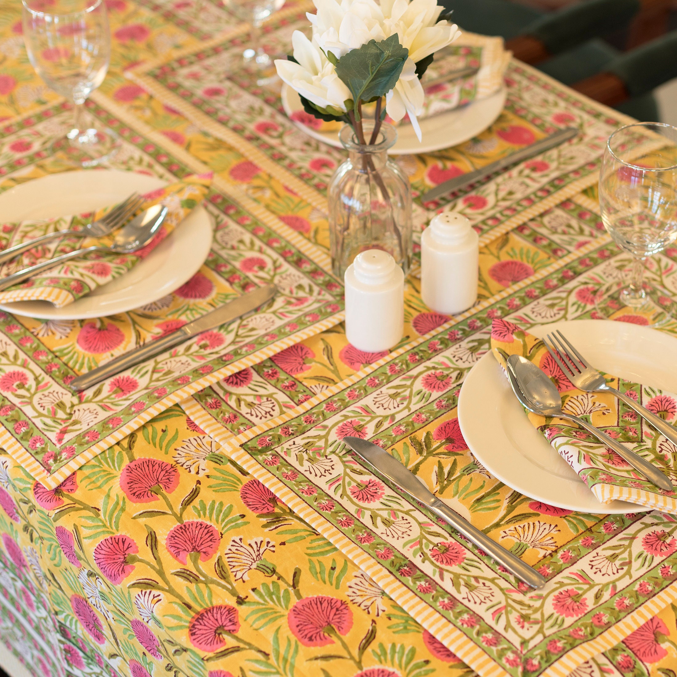 Floral Cotton Tablecloth indian Block Printed Table Cloth Etsy UK