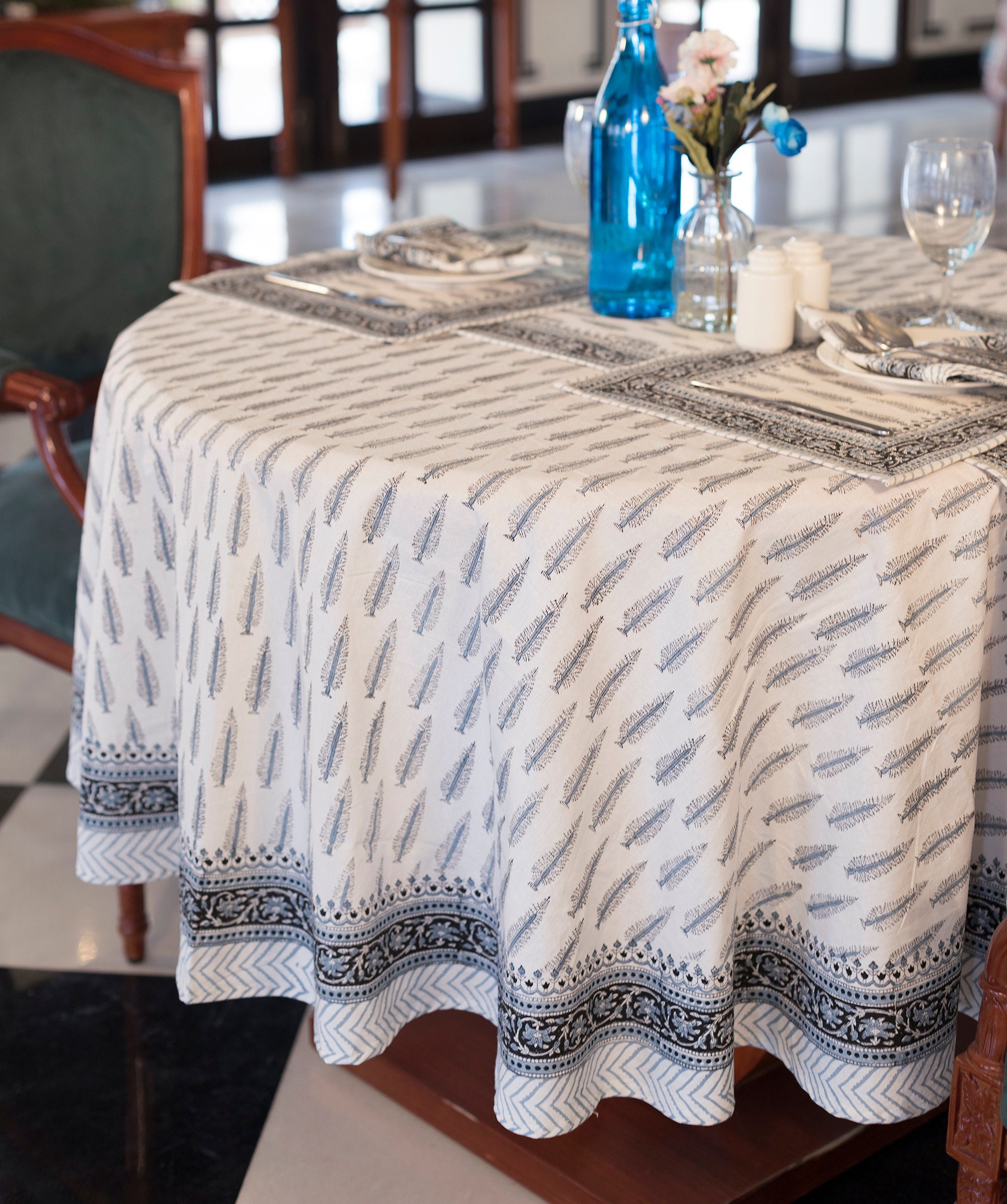 Easter Round Tablecloth Indian Block Print Round Table Cover Etsy UK