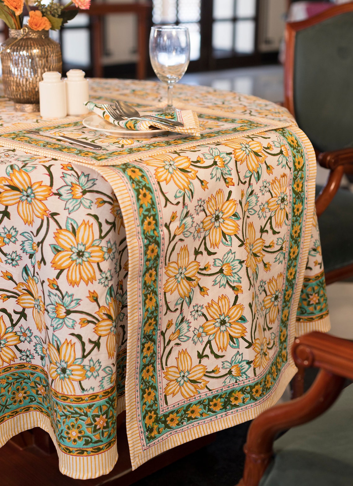 Easter Round Tablecloth Indian Block Print Round Table Cover Etsy UK