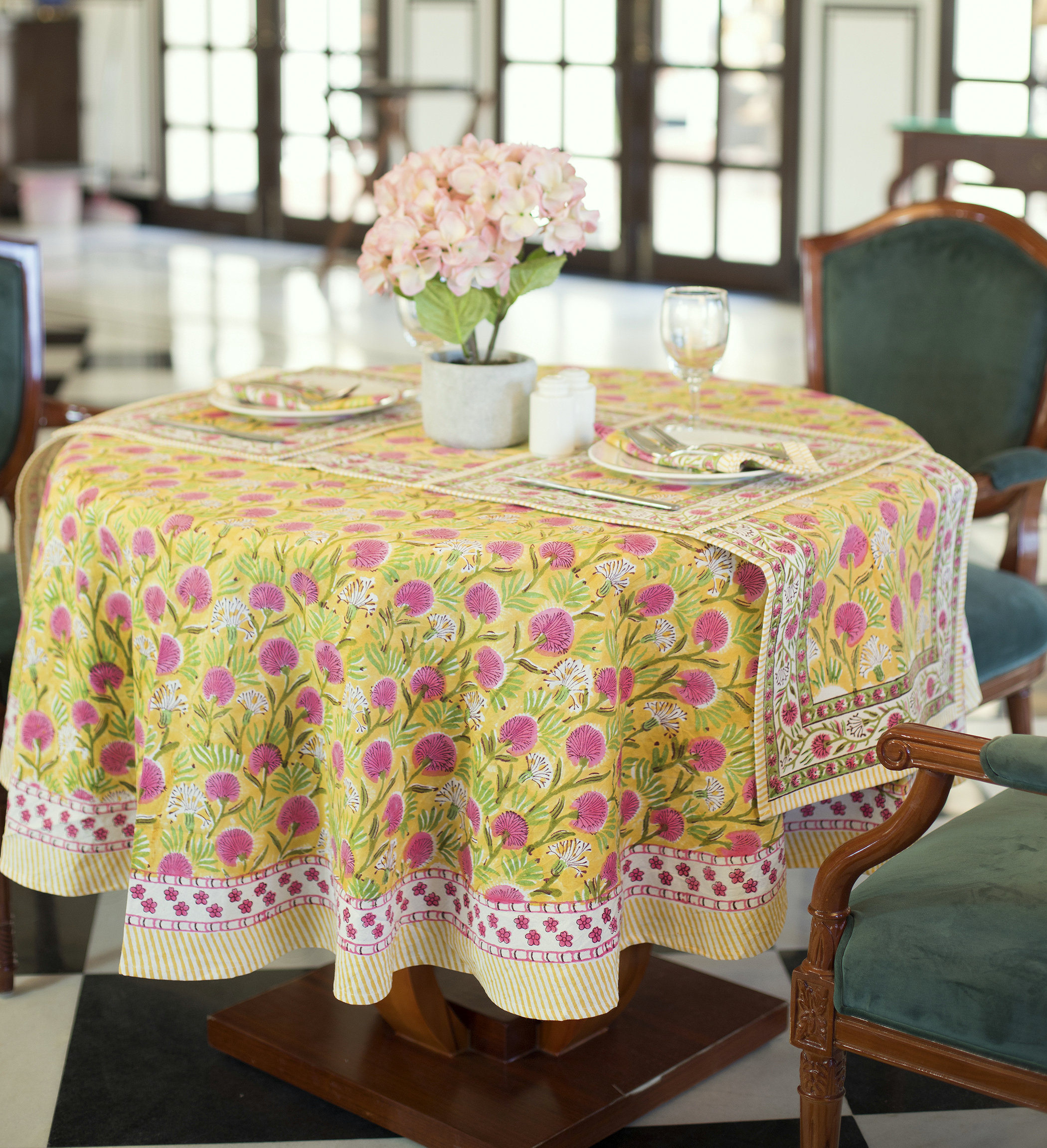 Wedding Round Tablecloth Indian Block Printed Round Etsy