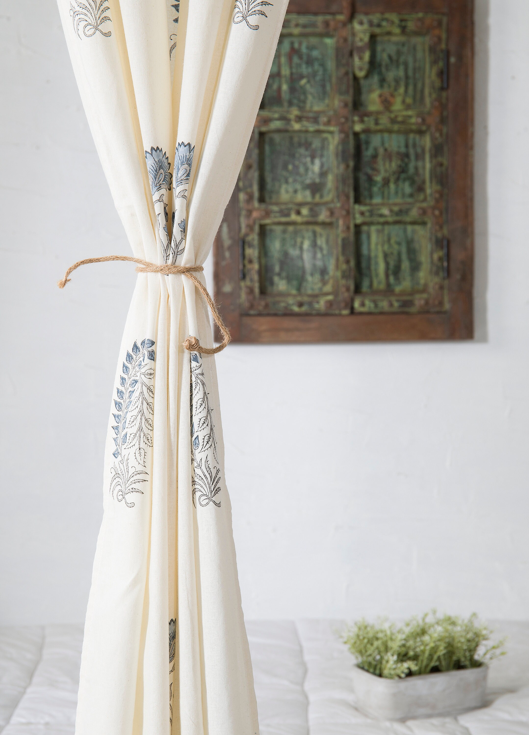 Indian Hand Block Printed Curtains Set of Two Cotton Curtain Etsy UK