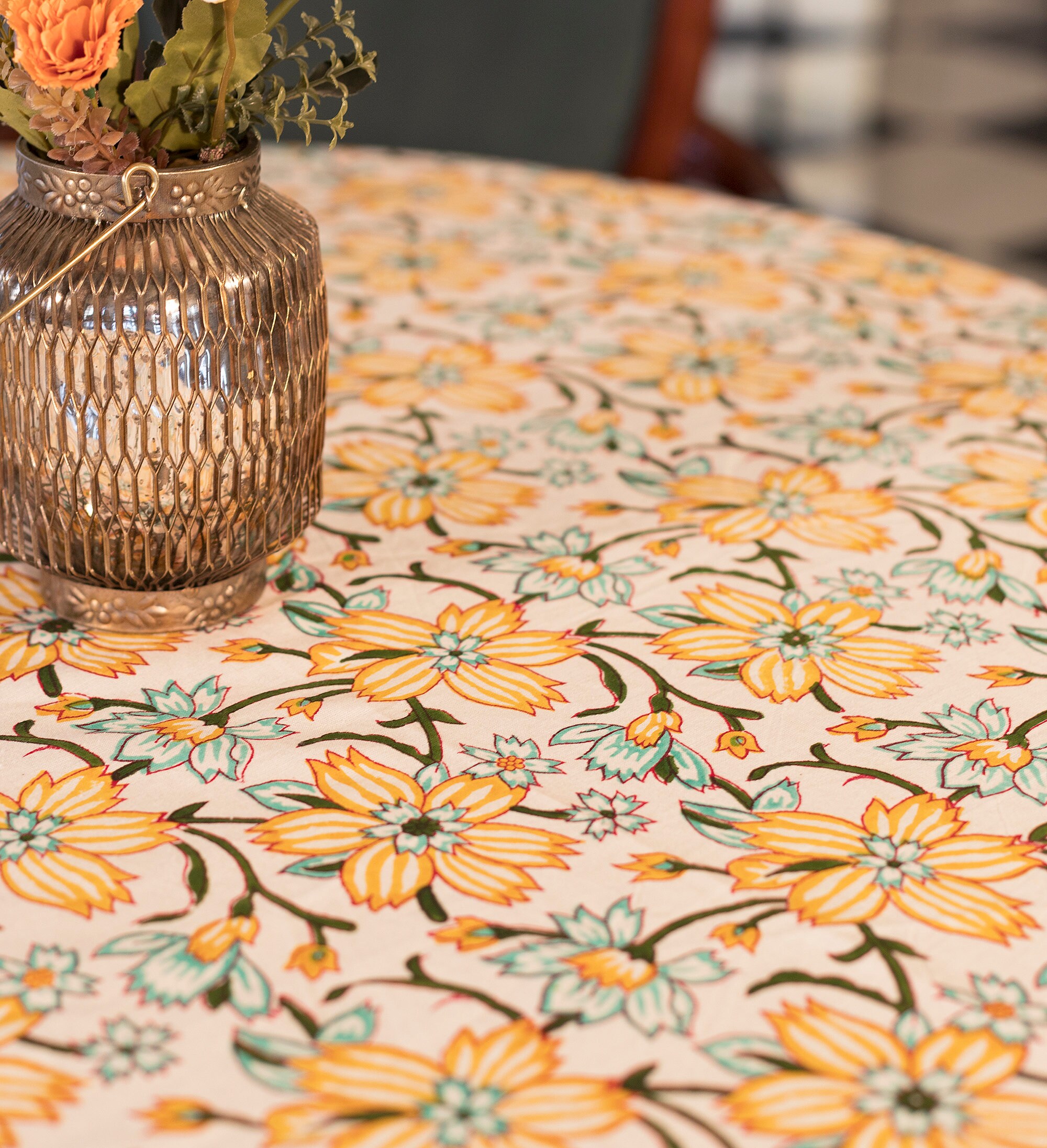Easter Round Tablecloth Indian Block Print Round Table Cover Etsy UK