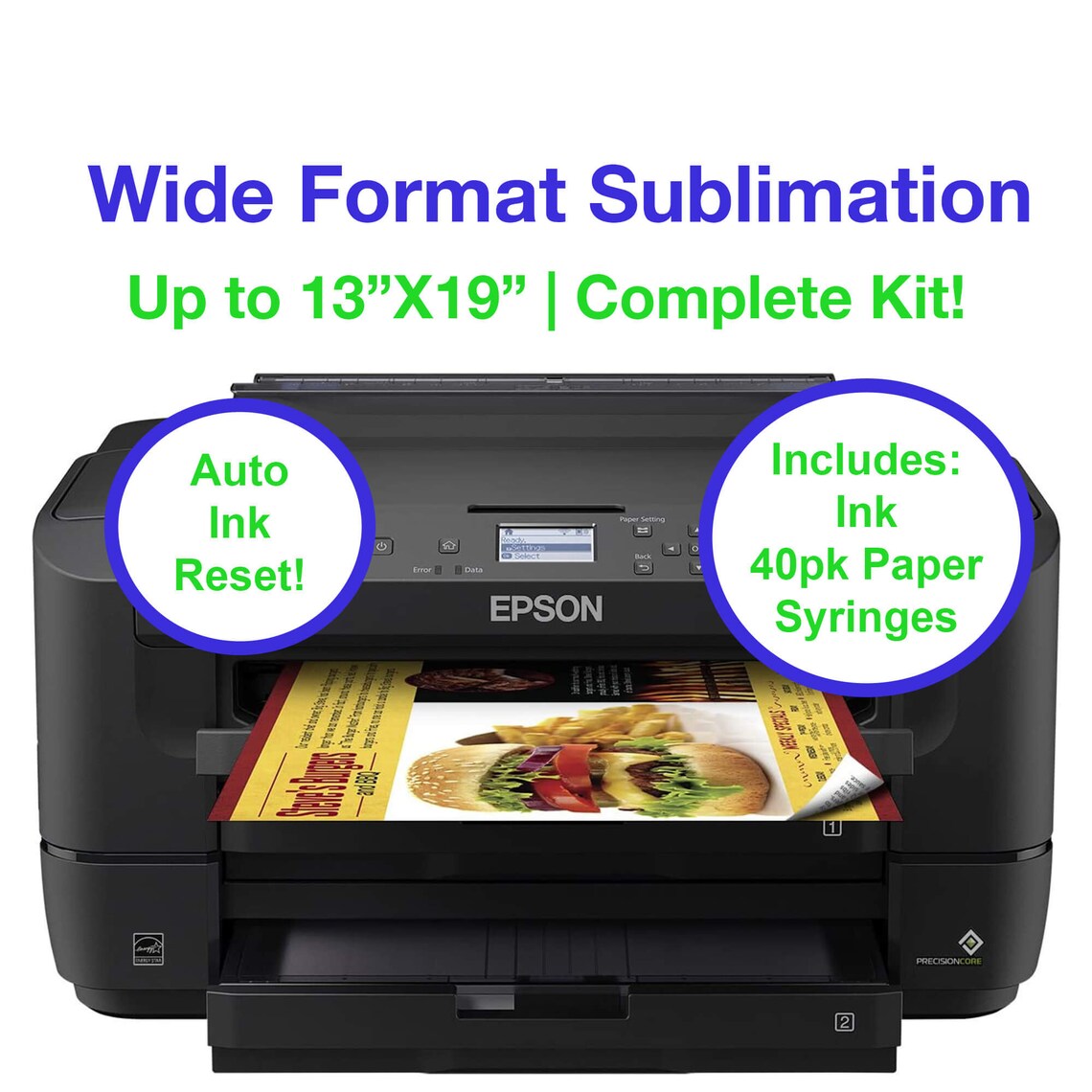 Wide Format Sublimation Printer Epson WF7210 Up to 13x19 Etsy