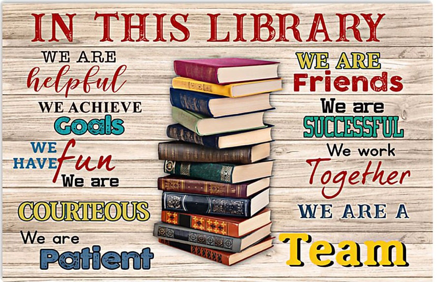 In this library poster 17x24 inch Etsy