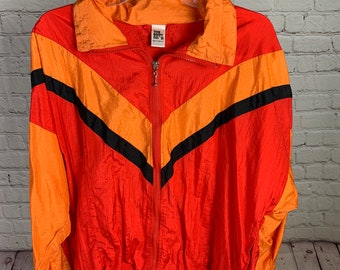 Vintage 80s orange sherbet linen cropped jacket size medium M chest 44 Made in Russia