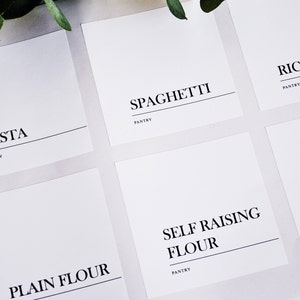 Etykiety wodoodporne Pantry Personalized Water Resistant do słoików, butelek lub pojemników do przechowywania | Zestaw 6 etykiet
