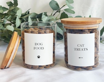 Personalised Pet Food & Treat Labels for Dogs and Cats | Personalised For Organisation Storage Jars, Bottles or Canisters | Water Resistant