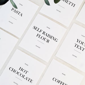 Pantry Collection Personalised Water Resistant Organisation Labels For Storage Jars, Bottles or Containers