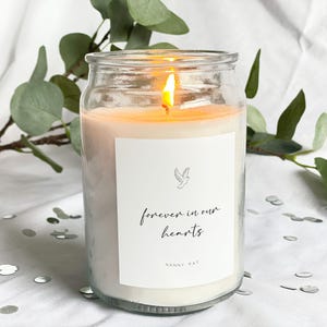Personalised Tribute Candle Label | Perfect for adding to a candle ideal for memorial, bereavement, loss, and remembering someone special