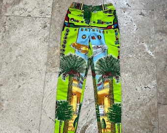 Gianni Versace Couture 1993 Miami Spring/Summer Collection Archive Pants, Vintage Versace Fashion Archive, Unique Catwalk Pieces