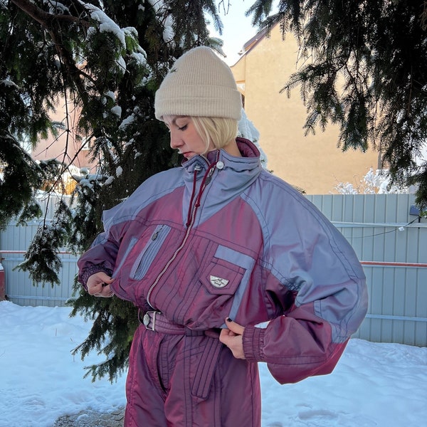 Combinaison de ski Great Color vintage Ninety Eight by Peralp, convient aux femmes surdimensionnées S, aux femmes M ou aux hommes XS