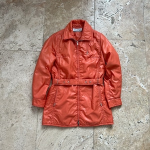 Bogner Lacquered Jacket, peachy orange color, size oversized S-M women