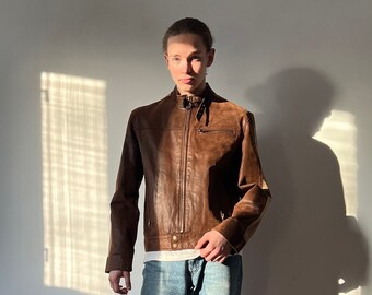 Beautiful Vintage Brown Review Leather Jacket,size +-L men or +-XL women