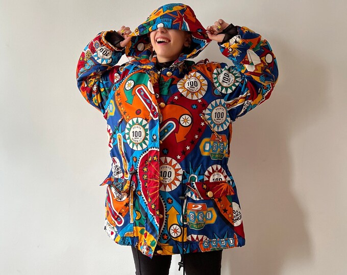 Moschino Vintage Super Hero Pinball Print Jacket Unisex Etsy