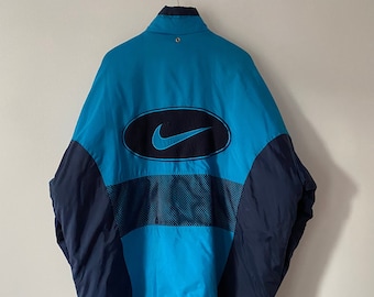 Veste bleue vintage Nike Agassi pour homme, taille XL / super rare