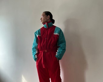 Vintage Red Moser Ski suit overall, size +-L men or +-XL women