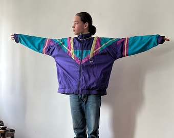 Veste Astrolabio violette vintage, taille XL/2XL hommes ou surdimensionné 2XL femmes