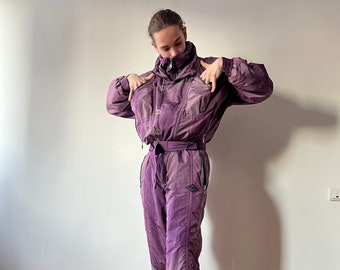 Great Vintage Purple Sport Company Insulated Ski suit overall, size oversized M/L men or +-XL women