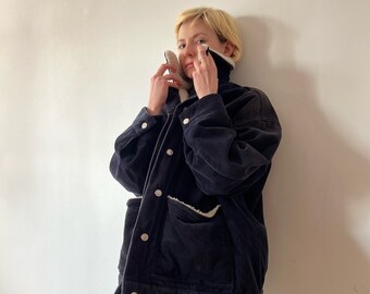 Veste vintage en velours côtelé de coton Weekday avec doublure en polaire chaude, taille L/XL pour femme ou S/M pour homme