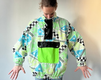 Vintage Green Bomber Ski/Snowboard Jacket, size L/XL men and 2XL women