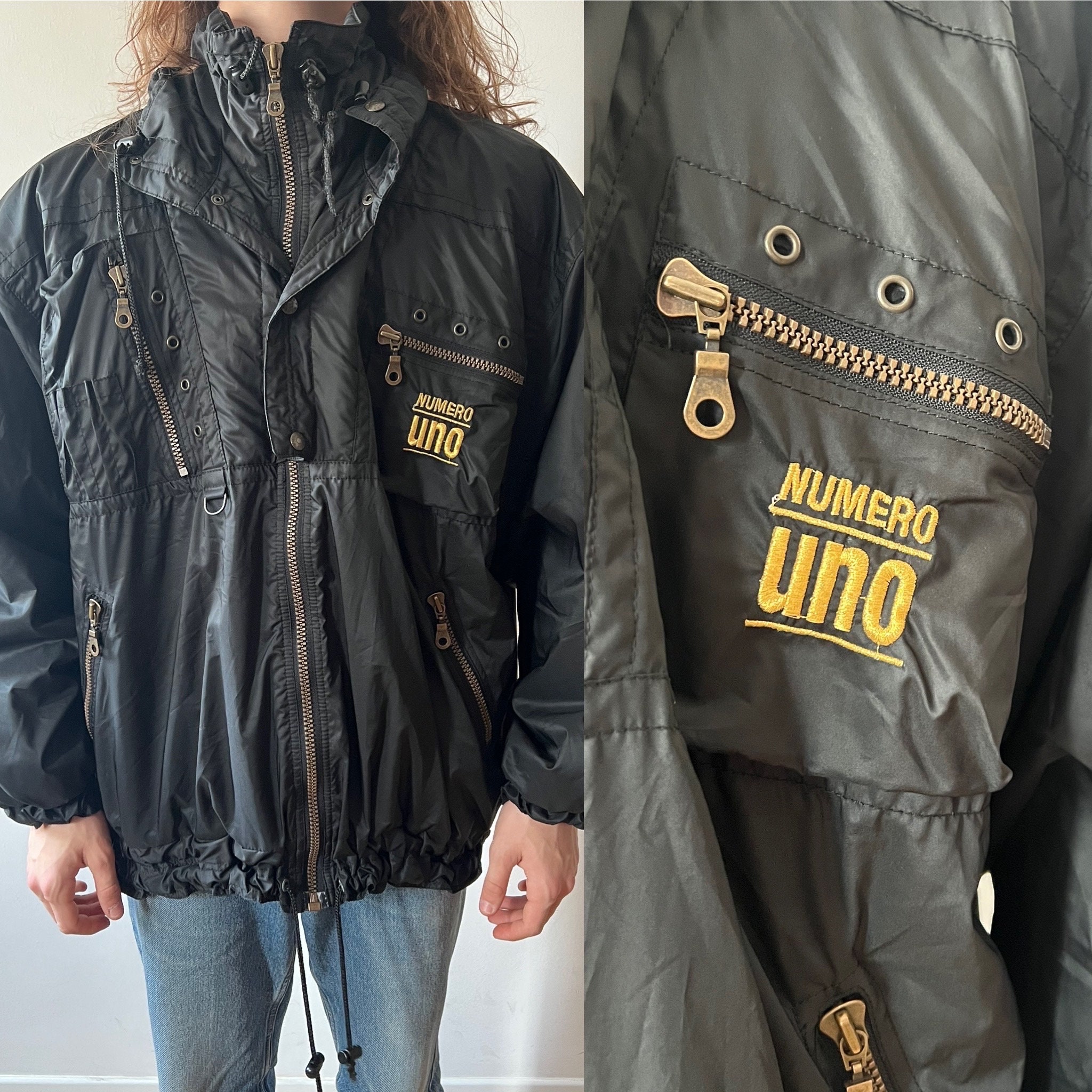 Great Vintage Black Numero Uno Jacket Size L Men or XL Women Etsy Canada