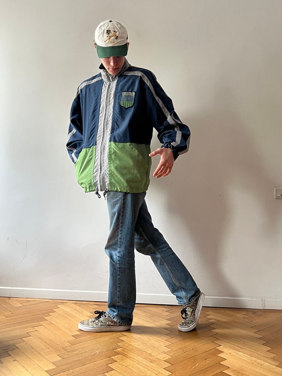 Vintage Blue and Green Reebok Jacket, size oversiz