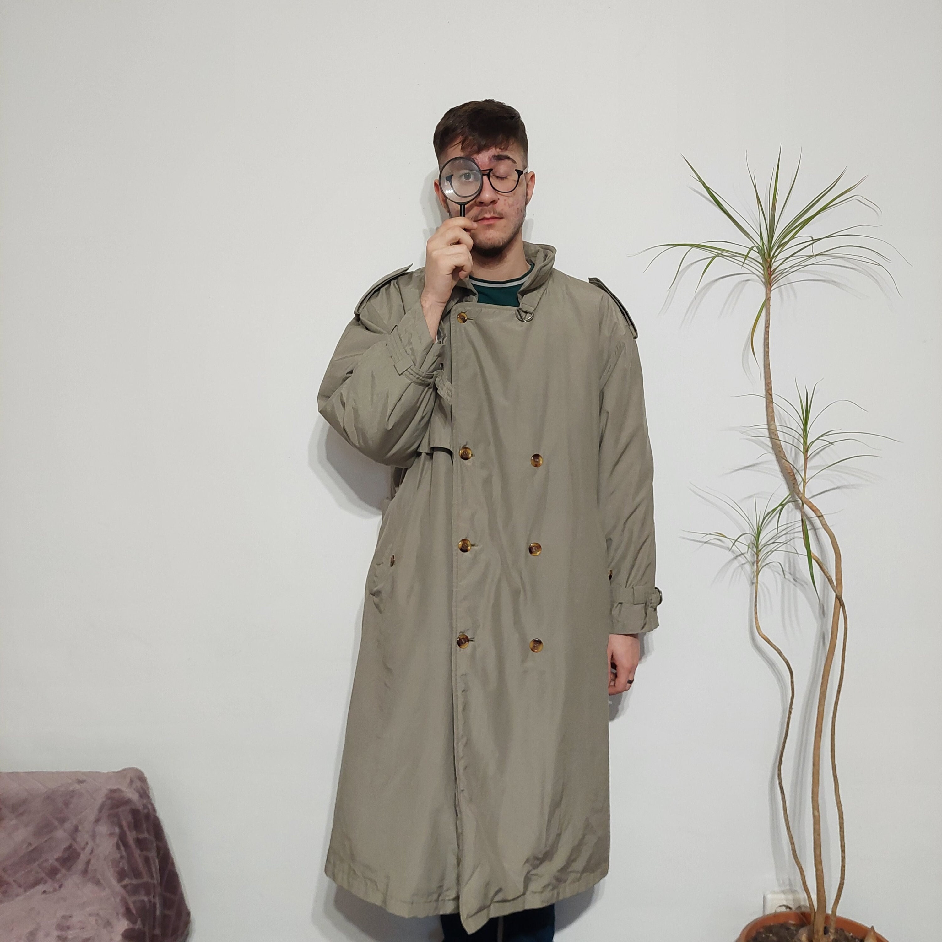 Classy Vintage Detachable Lining Rikson Trench Coat With Warm