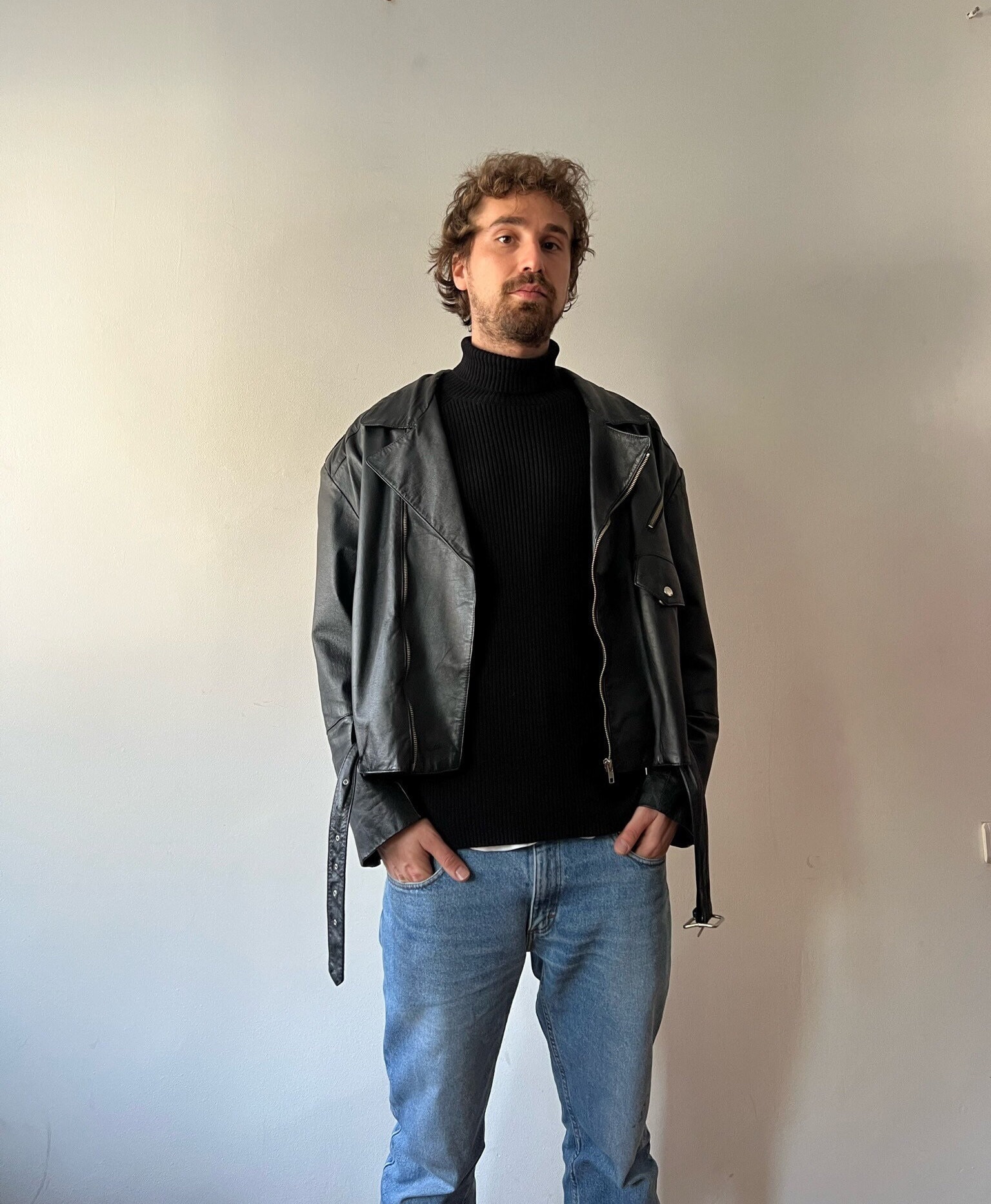 Outstanding Vintage Black John F Gee Leather Jacket, Size Outstanding Vintage Black John F Gee Leather Jacket, Size