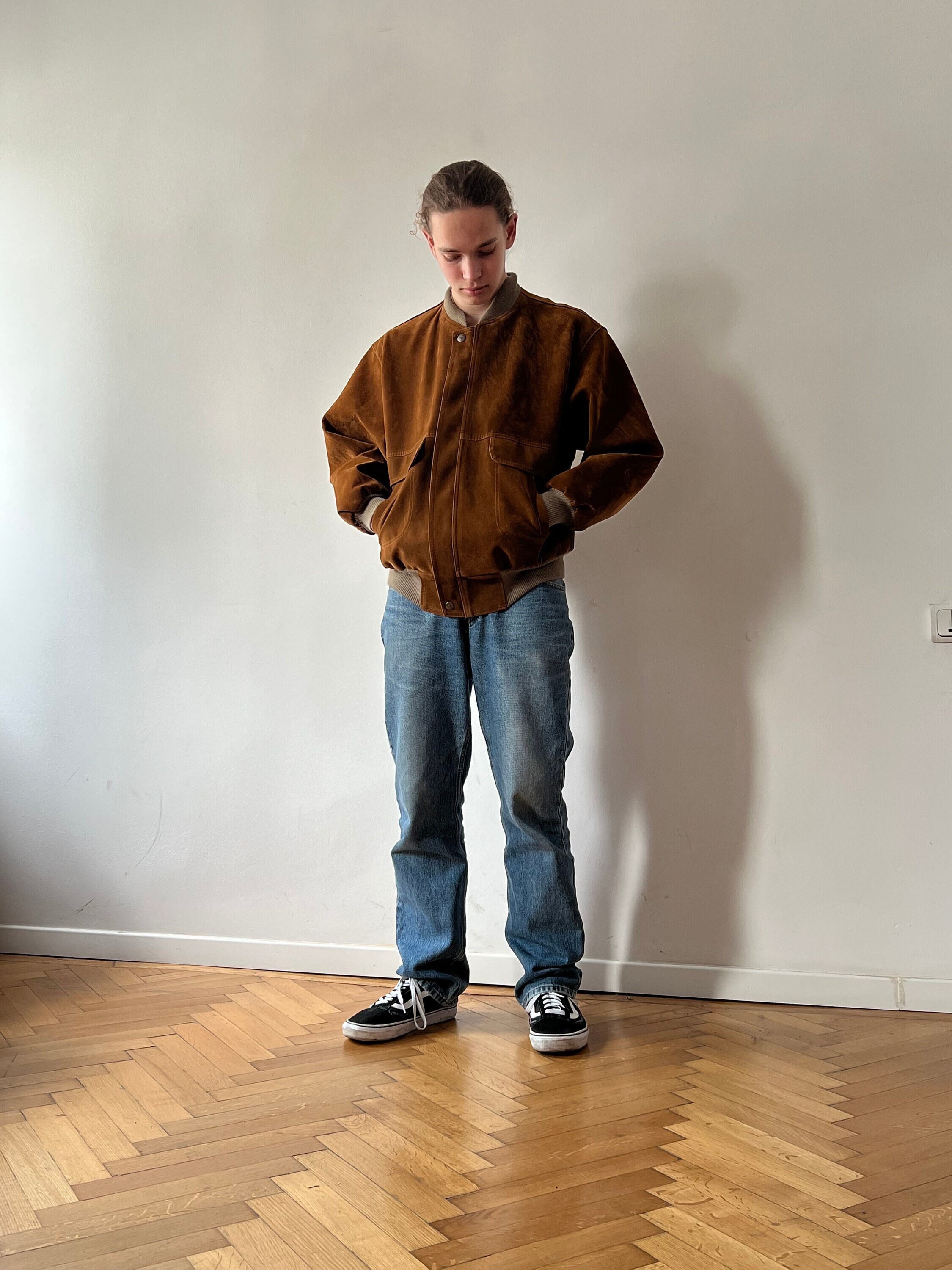 Vintage Brown CV Suede Jackethand Made in Italy, Size Oversized M/L Men ...