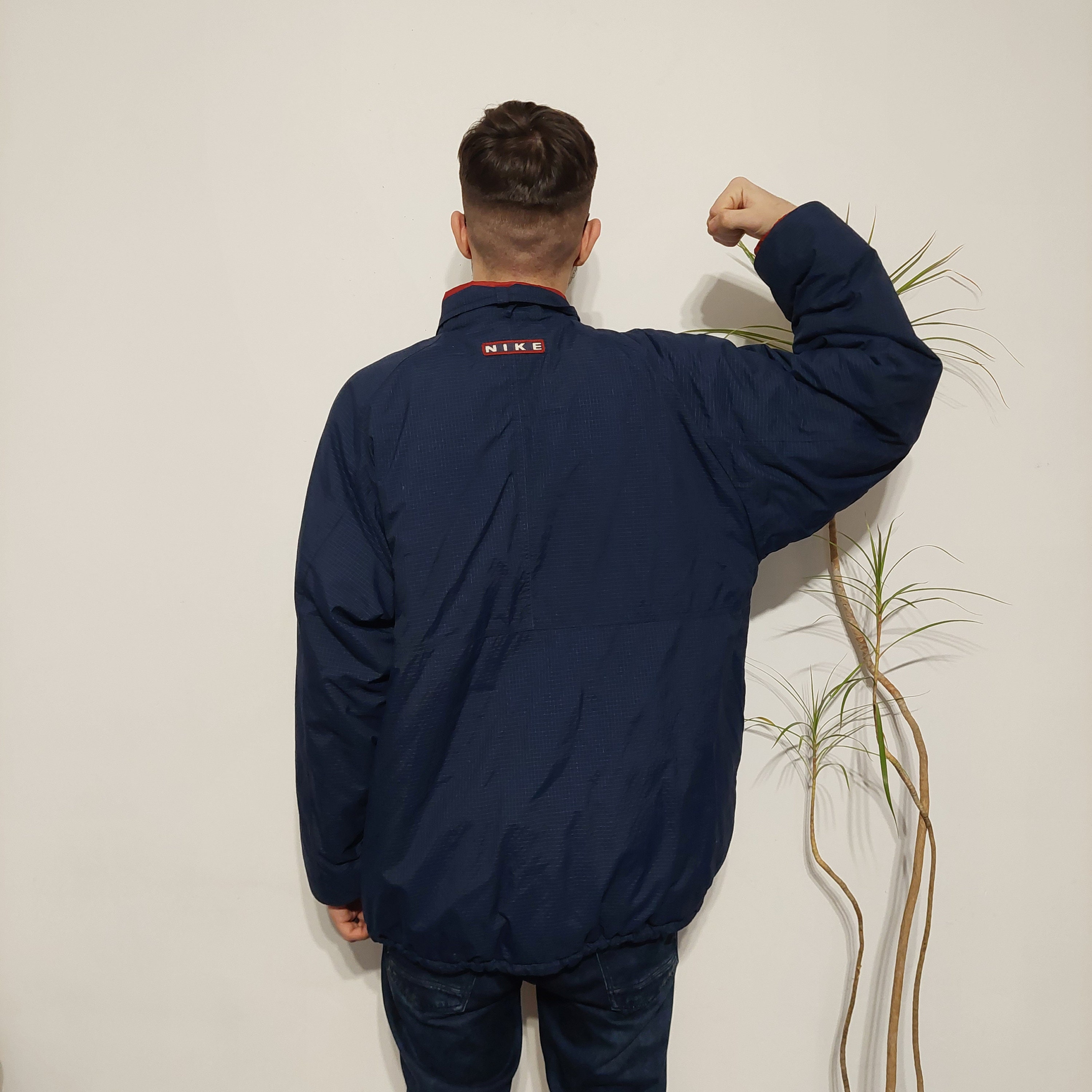Streetwear Vintage Navy Blue Nike Jacket, Size Oversized L Streetwear Vintage Navy Blue Nike Jacket, Size Oversized L