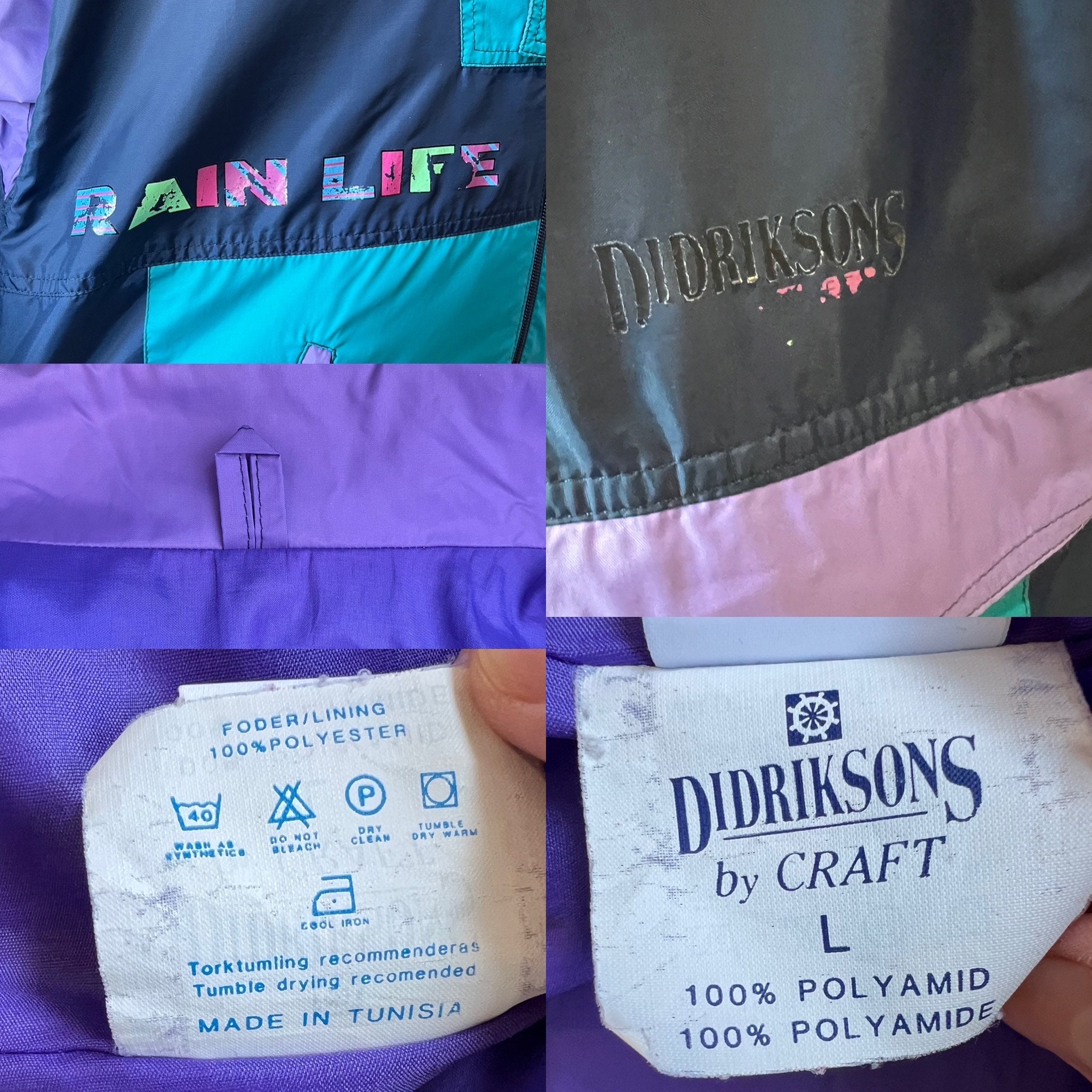 Vintage Colorful Didriksons Rainlife Jacket Size L Men or - Etsy Canada