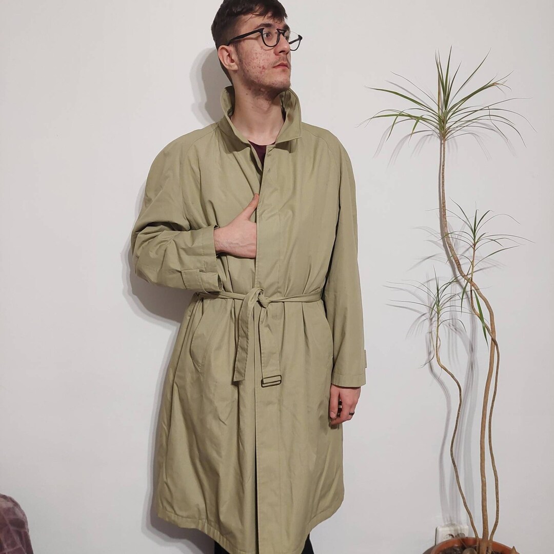 Impermeabile trench beige vintage minimalista Incom, taglia XL/2XL