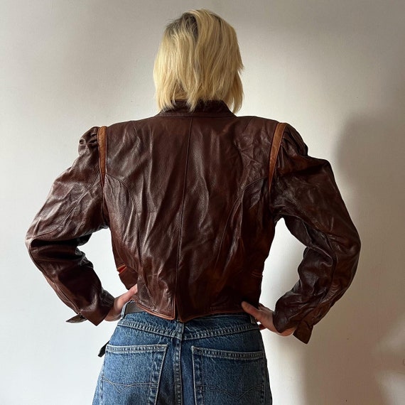 Fantastic Chocolate Brownie Leather Jacket with w… - image 10