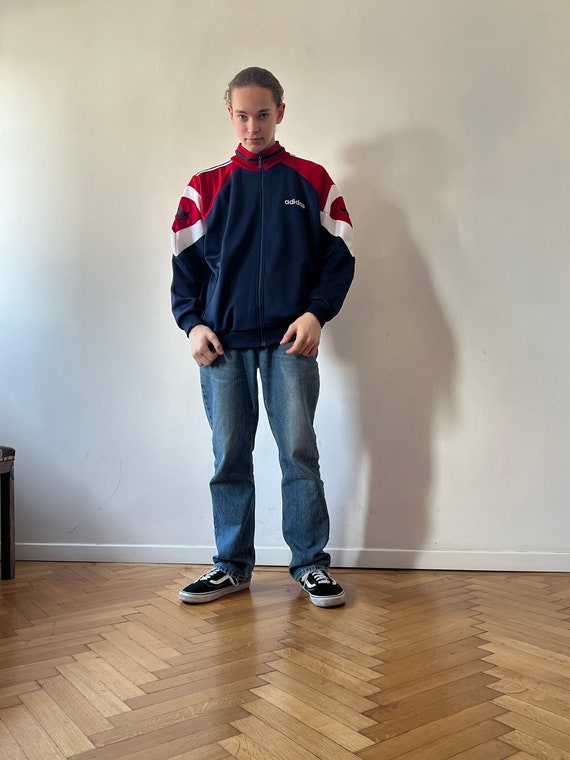 Cool Vintage Blue Adidas Track Jacket, Size Oversized M/L
