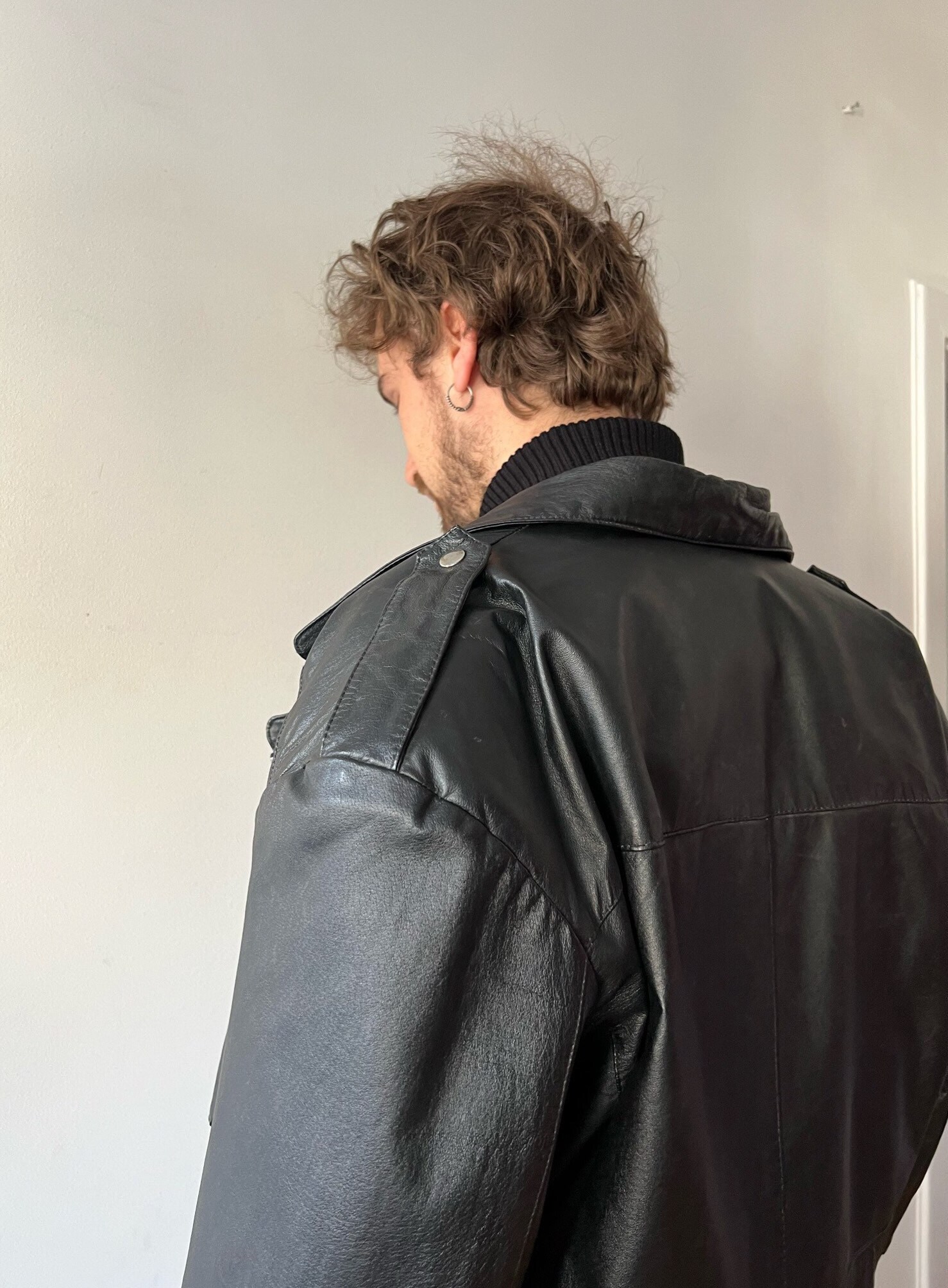 Outstanding Vintage Black John F Gee Leather Jacket, Size Outstanding Vintage Black John F Gee Leather Jacket, Size