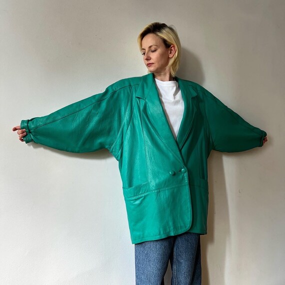 Divine Vintage Green Soft Leather Jacket, suits f… - image 8