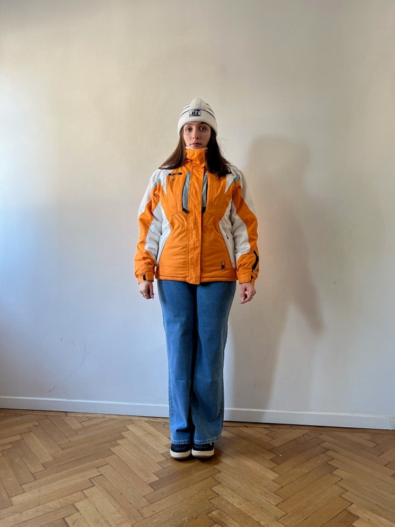 Veste de ski Spyder orange rétro, isolation X-static, coupe-vent