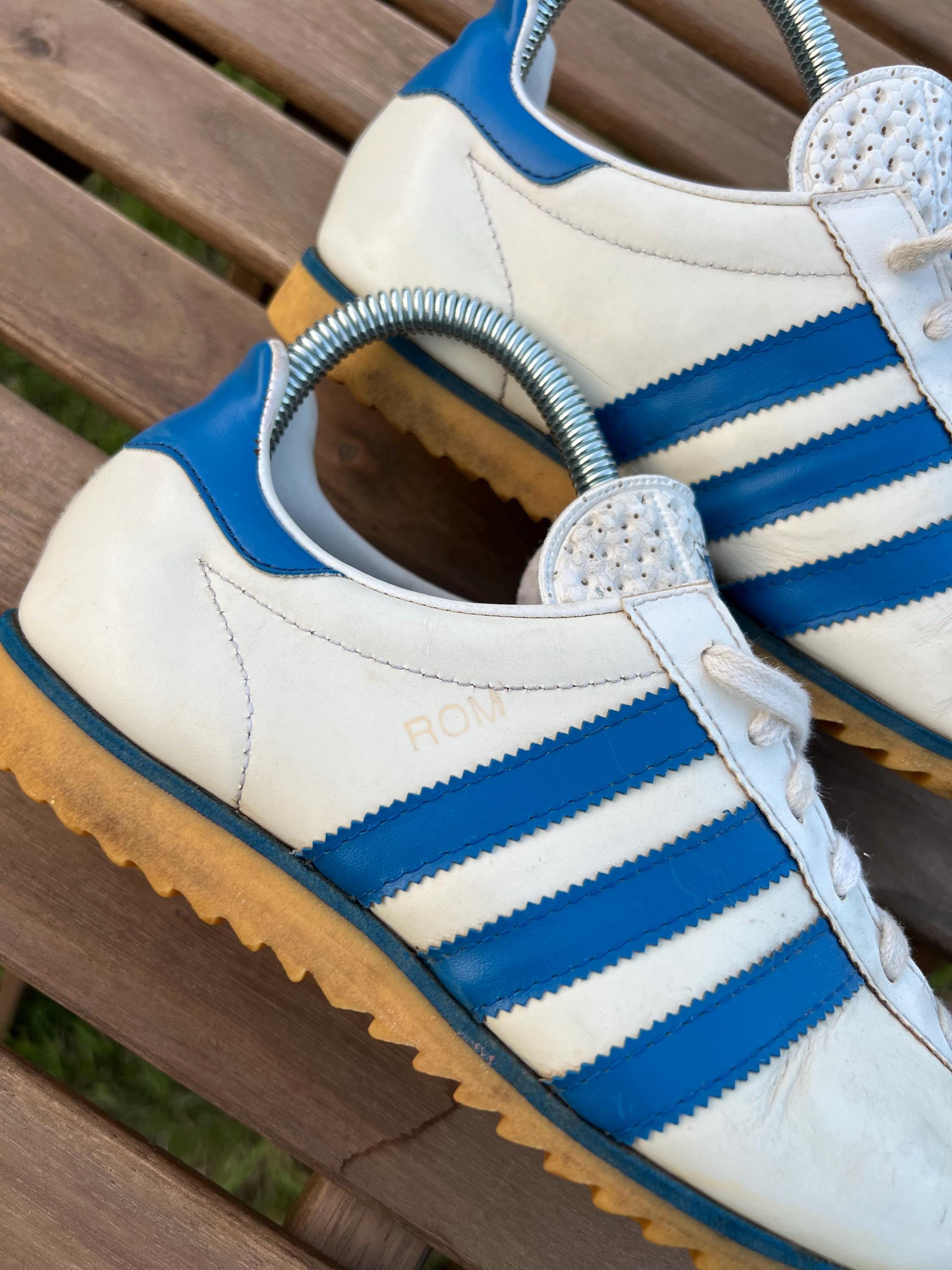 Rare Vintage 1970s Adidas Rom Leather Sneakers. Vintage 70s Collectible Adidas  Sneakers, Size Around 39, Suction Pad Soles, True Vintage - Etsy