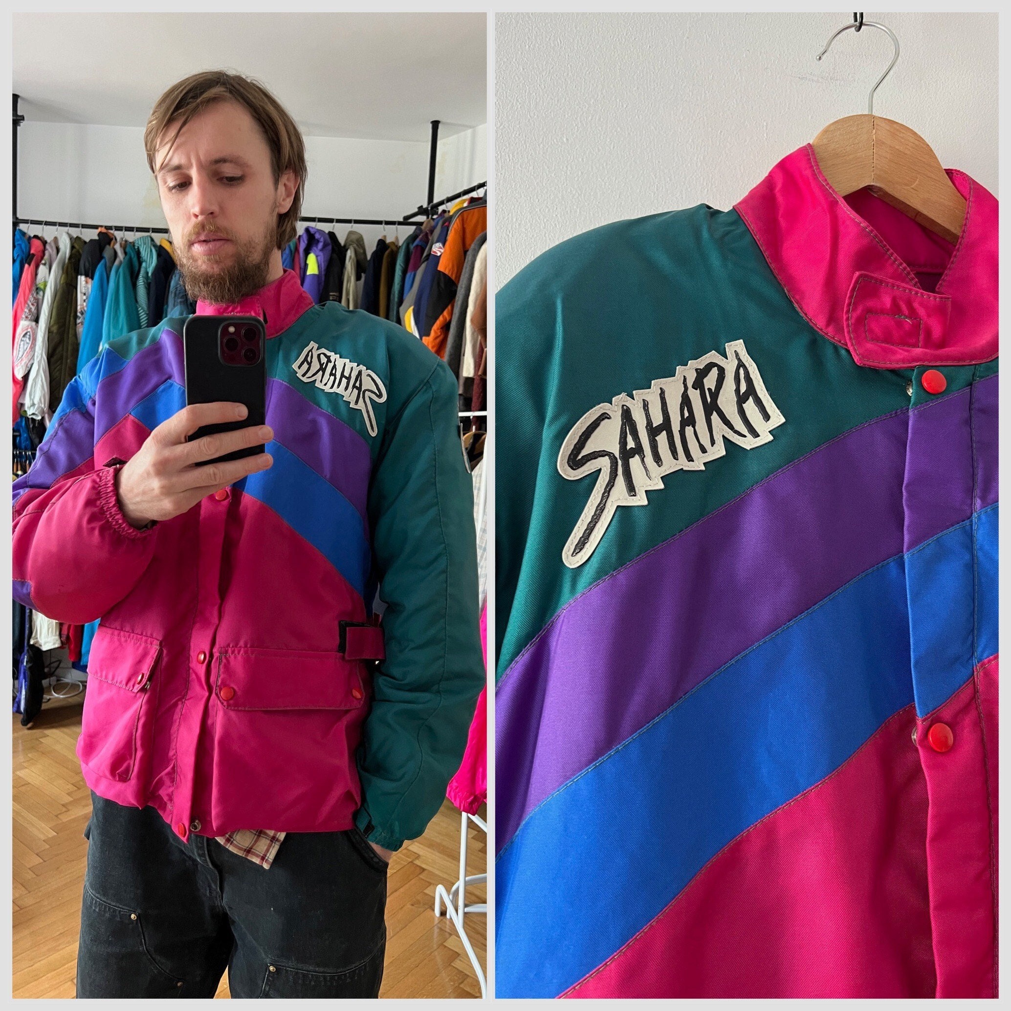 おすすめネット SAHARA Motorcycle Vintage Oldschool Jacket, M Oversized Fits ジャケット・アウター