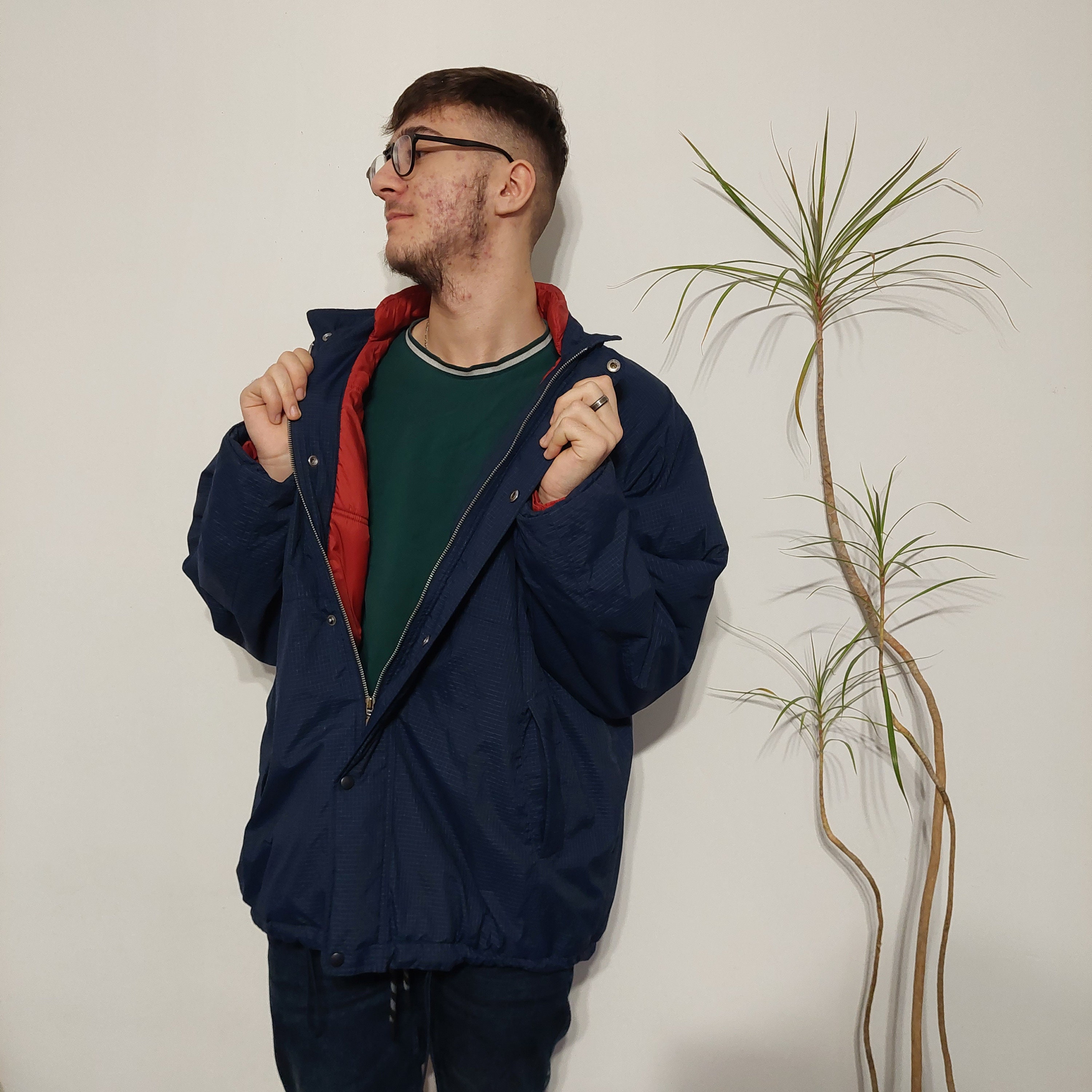 Streetwear Vintage Navy Blue Nike Jacket, Size Oversized L Streetwear Vintage Navy Blue Nike Jacket, Size Oversized L