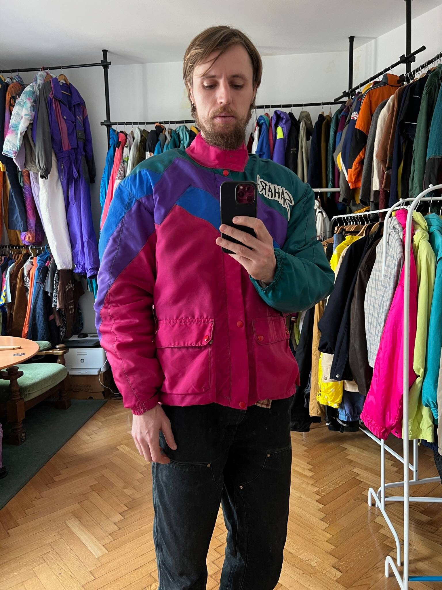 Oldschool Vintage Motorcycle SAHARA Jacket, Fits Oversized M